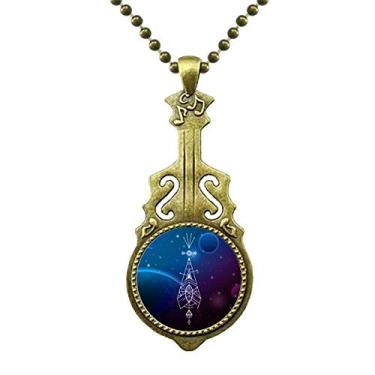 Imagem de DIYthinker Colar Alien Geometria Totem Céu Estrelado Pingente de Música