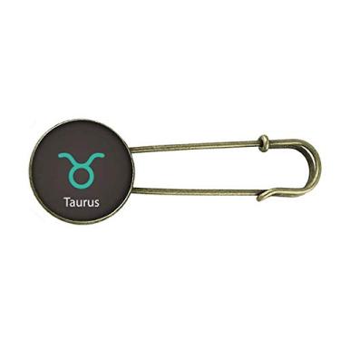 Imagem de Maio de abril, Taurus, padrão de constelação retrô, broche de metal