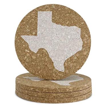 Imagem de Porta-copos Texas conjunto de cortiça 3,5 polegadas – 4 porta-copos Texas Presente Texas