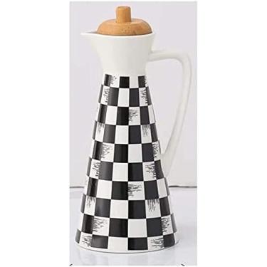 Imagem de Garrafa De Azeite Ou Vinagre Anti-vazamento, Garrafa Dispensadora Moderna, Garrafa Dispensadora De Azeite De Mesa De Cerâmica Molho De Soja Ou Galheteiro De Vinagre Com Dosador, Lata De Armazename