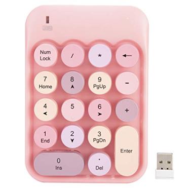 Imagem de Digitação Silenciosa,Teclado Numérico Sem Fio AJAZZ, Bateria De Longa Duração Conexão 2.4G Para Troca De Direção Do Jogo Teclado Numérico Compacto, Teclado Numérico Sem Fio Para PC(rosa)