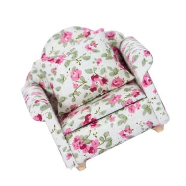 Imagem de Abaodam mini sofá decoração sofá chaise dupla almofadas florais mobília modelos fornecimento de mini casa enfeite de sofá multar mobiliário jogo de comida decorações filho decorar pano