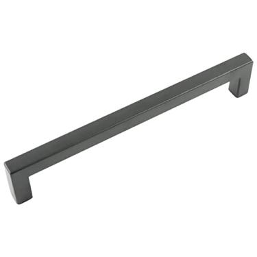 Imagem de Hickory Hardware Puxadores de armário de cozinha, puxador de gaveta para portas e gavetas de cômoda, ferragens para banheiro, centro de furo de 6-5/16 polegadas (160 mm), preto fosco, coleção Skylight