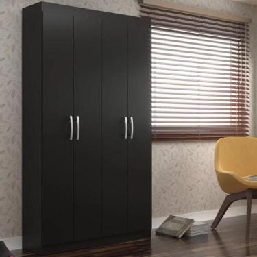 Imagem de Armário Multiuso Milão 4 Portas E 8 Prateleiras - Black Black