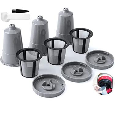 Imagem de Eaykee Filtros de café reutilizáveis – pacotes com 3 cápsulas de café compatíveis com cafeteiras Keurig Machines 1.0 – Serve para B30 B40 B50 B60 B70 K10 MINI Plus K-Classic K-Mini Series (cinza)