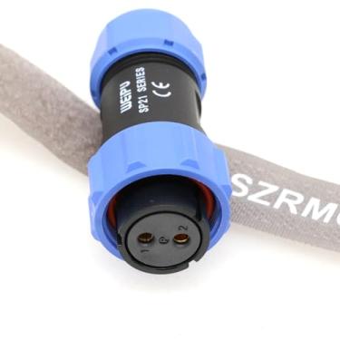 Imagem de SZRMCC SP21 Conector de fonte de alimentação 2 pinos macho 12V 30A conector de aviação circular IP68 impermeável industrial para estação de energia solar BLUETTI AC200MAX
