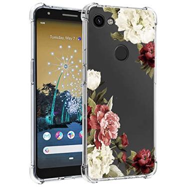 Imagem de Zoeirc Capa para Pixel 3A [não serve para Pixel 3] G020A G020E capa transparente para meninas e mulheres, capa transparente protetora de TPU macio à prova de choque para Google Pixel 3A (flor de flor)