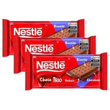 Imagem de 3 Barra Chocolate Ao Leite E Biscoito Choco Trio Nestle 90G