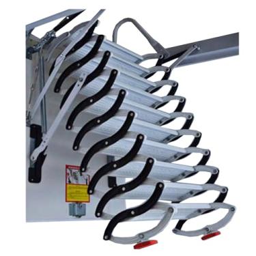 Imagem de Liga telescópica escada sótão puxar para baixo dobrável escada compacta estável e forte rolamento de carga para uso doméstico diário