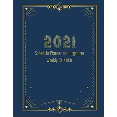 Imagem de Masculino azul e dourado: agenda e organizador 2021 / calendário semanal