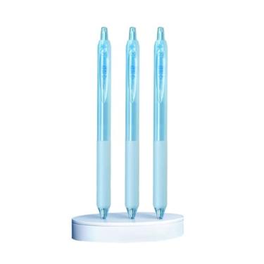 Imagem de Joucien 0,5 mm - 12 peças/caixa caneta neutra simples tipo push ponta esferográfica dupla de secagem rápida - azul barril azul núcleo