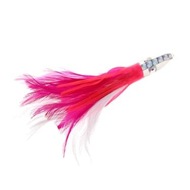 Imagem de Isca realista de saia de lula polvo de 14 cm para atum Marlin Wahoo | Olhos 3D | Ação de natação realista - rosa e branco