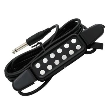 Imagem de YIJU Transdutor elétrico acústico de captador de guitarra de 12 buracos para pré-amplificador de guitarra acústica com cabo