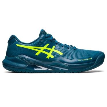 Imagem de Tênis ASICS Gel-Challenger 14 (All Court) Masculino Azul Petróleo e Amarelo Neon Modelo 2023 (BR, Adulto, Numérico, 43)