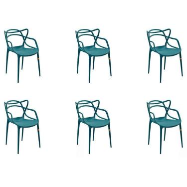 Imagem de Conjunto com 6 Cadeiras Allegra Verde Petróleo