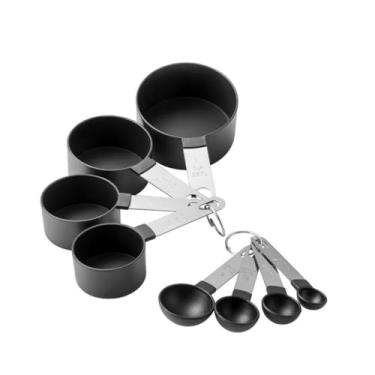 Imagem de Jogo Xícaras Colheres Medidoras Culinárias Dosadoras Plástico Inox 08 Peças Livre BPA - E-ShopCenter