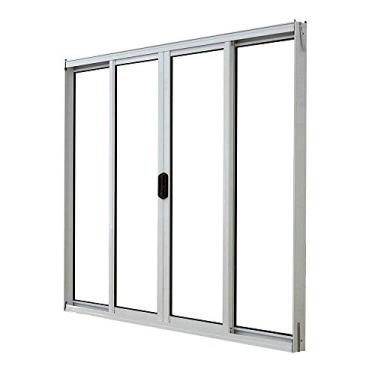 Imagem de Janela de Alumínio Branco Vitro de Correr 4 Folhas Sem Grade Atlântica Fortline - 1.50 (L) X 1.00 (A)