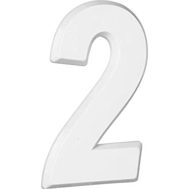 Imagem de MetalCromo Número Residencial 3D"2" Plástico ABS Branco
