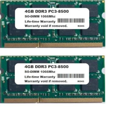 Imagem de Memória RAM SODIMM 8gb (2x4gb) para Lenovo Thinkpad T410 2516, 2518, 2519, 2522, 2537