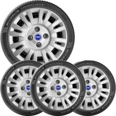 Imagem de 4x Calota FIAT UNO PALIO SIENA Aro 13 com Emblema 054cb - Grid