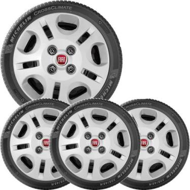 Imagem de Kit 4 Calota FIAT MILLE PALIO SIENA UNO Aro 13 Emblema 071cb - Grid