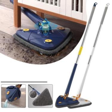 Imagem de Mop Triangular Giratório com 2 Refil para Limpeza - FSS Variedades