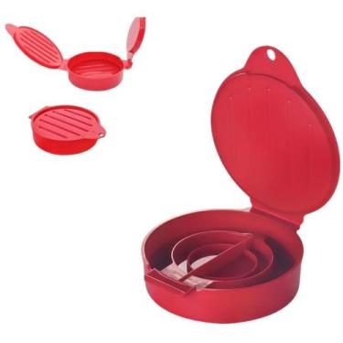Imagem de Modelador Hamburguer Artesanal Prensa Cozinha Plasútil, Vermelho
