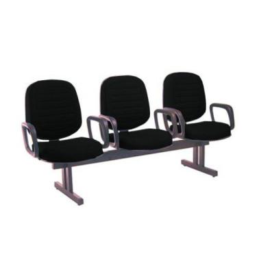 Imagem de Cadeira em Longarina com 03 lugares Linha Blenda Preto - Design Office