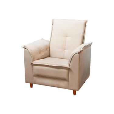 Imagem de Poltrona Decorativa Luna D26 Recepção Clínica Barbearia Pés Palito Tan