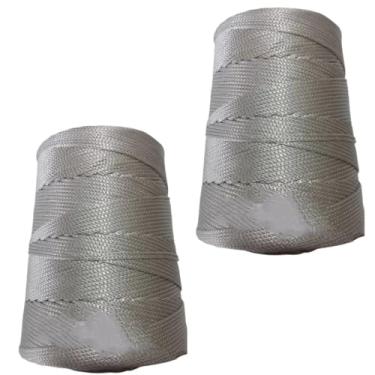 Imagem de Kit 2 unidades Fio Nautico Rayontex crochê artesanato 500gr. 2,5/3mm Text 1200(Cinza)