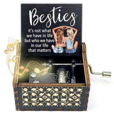 Imagem de ukebobo Bestie Music Box Gift, You are My Sunshine Hand Crank Wooden Musical Boxes, Bestie Gifts, Natal Aniversário Formatura Presentes para Amigas Feminino Soul Sister Bestie BFF-565