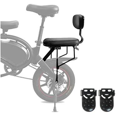 Imagem de NELOMO Conjunto de apoio para os pés com almofada de assento traseiro para crianças, conjunto de pedais de assento infantil compatível com bicicleta elétrica DYU Wheel F
