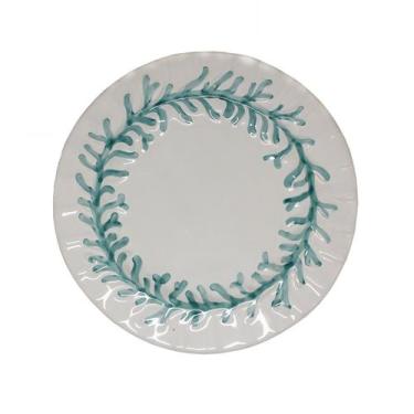 Imagem de Prato Sobremesa de Cerâmica Coral Relevo Turquesa 20cm - Luiz Salvador