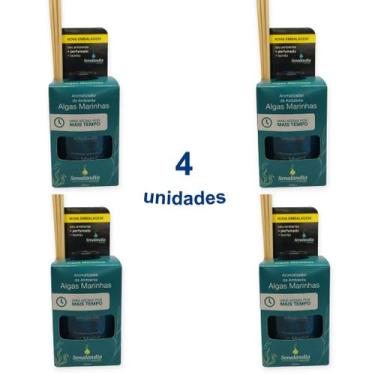 Imagem de Kit 4 Aromatizador Algas Marinhas 280ml Difusor de Aromas Vareta Senal