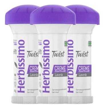 Imagem de Kit 3 Desodorante Twist Creme Lavanda Herbíssimo 45G - Dana - Dana Cos