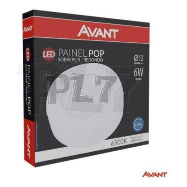 Imagem de Painel Plafon Led 6w Redondo Sobrepor Luminária - Avant, Branco Frio, 