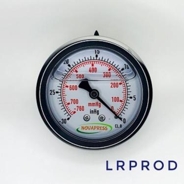 Imagem de Vacuômetro horizontal - diam.63mm (2.1/2 ) com escala de -30 inHg x -7