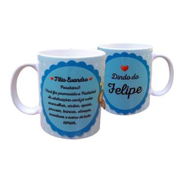 Imagem de Caneca Branca Personalizado Príncipe Ursinho Dindo Padrinho - GMH Prod