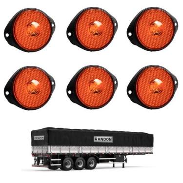 Imagem de 6 Lanterna Frontal Randon LED Âmbar 65mm c/ Sup. - Conect. - DW Compon