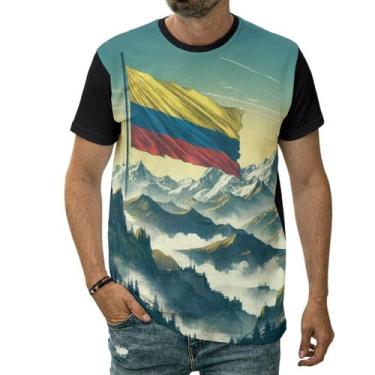 Imagem de Camiseta Bandeira Da Colômbia Montanhas País América Do Sul - Darkwood
