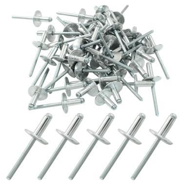 Imagem de Litoexpe 60 rebites cegos de flange de 3/40.6 cm x 1/5.1 cm, rebites de aço inoxidável, diâmetro da flange 5/8" (16 mm), faixa de aderência (4,8-8 mm)