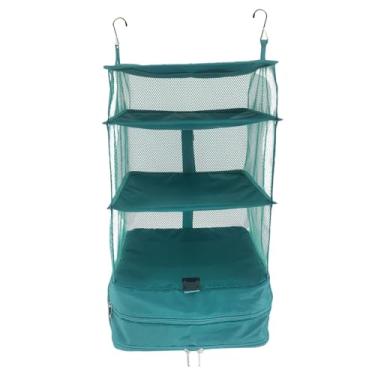 Imagem de Gralara Prateleira múltipla, organizador de armário suspenso e armazenamento, organizador suspenso, prateleiras suspensas de armário, para armário RV quarto, Verde