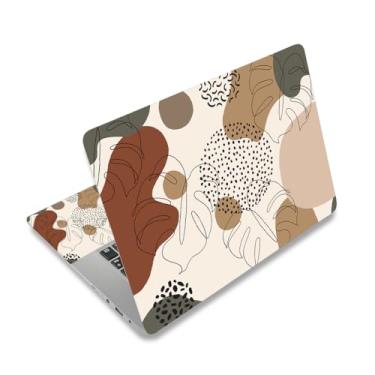 Imagem de ArtSo Adesivo para laptop, 17 17 polegadas Laptop Netbook PC Notebook Universal Vinil Reutilizável Capa de Adesivo Capa de Arte Personalizada, Folha Abstrata Marrom