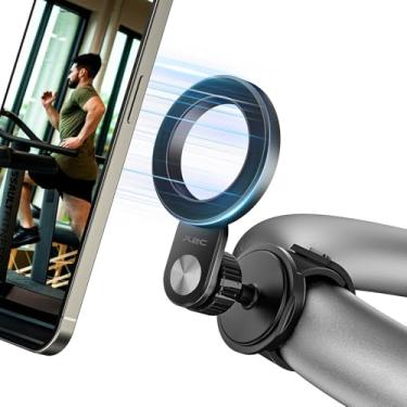 Imagem de A2C Suporte de telefone com barra magnética de alça ajustável para esteira Peloton, bicicletas ergométricas/estacionárias, carrinho, carrinho de compras, serve para guidão de 1,3 a 3,8 cm, suporte de