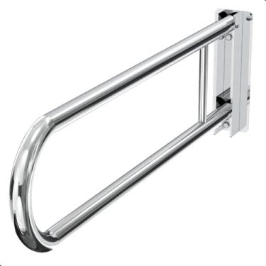 Imagem de Barra De Apoio Para Banheiro Articulado Inox Alça 60cm 70cm 80cm Lateral Articulada Para Idosos Deficientes Gestante Corrimão Vaso Sanitário (Prateado, 80cm)