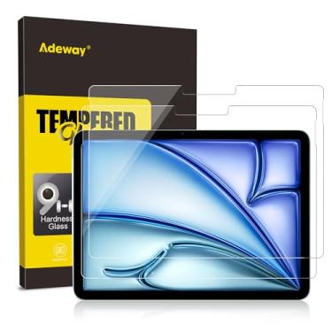 Imagem de Adeway 2 Pack Protetor de Tela para iPad Air 11" (7ª 2025 M3 & 6ª 2024 M2), Vidro Temperado, Compatível com Apple Pencil & Face ID, Instalação Fácil, Anti-Risco, Alta Transparência