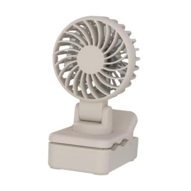Imagem de Bothyi Clipe portátil na mesa do ventilador fã verão leve 3 velocidades de resfriamento pequeno ajustável para acampamento ciclismo de escritório de quarto, Damasco