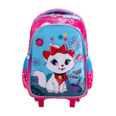 Imagem de Kit Escolar Infantil Mochila Com Rodinha Lancheira Estojo - OKI-NI, Az