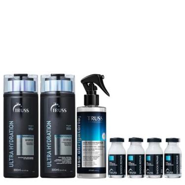 Imagem de Truss Ultra Hydration Kit Shampoo Condicionador Shock Repair e Uso Obr