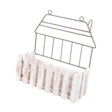 Imagem de IEUDNS Metal penduring cesto jardim plantador ao ar livre cesta de grade organizadora montada na parede com ganchos para decoração em casa escritório, 27cmx10.5cmx28.5cm